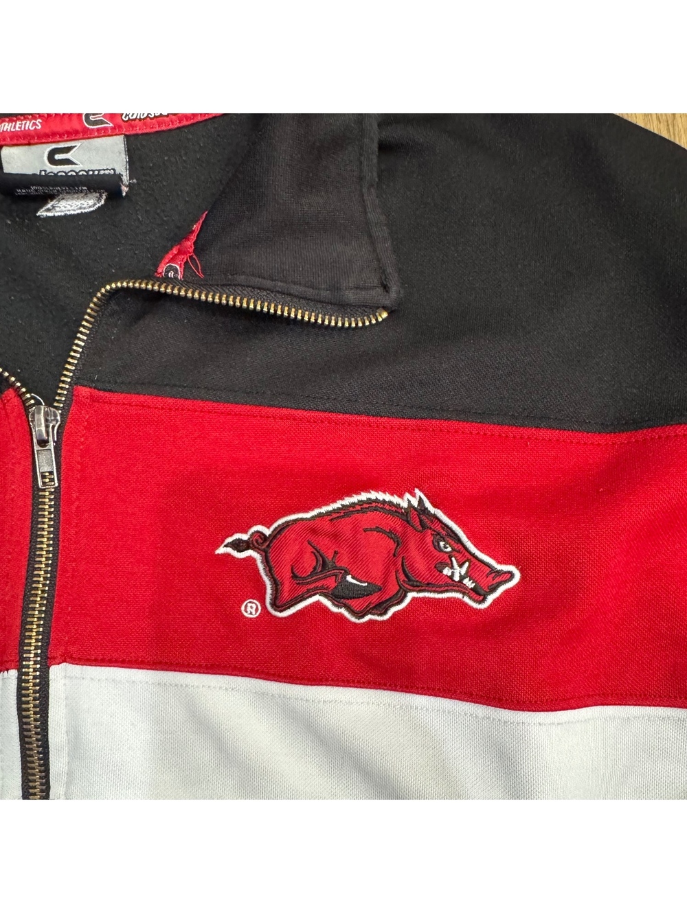 Arkansas Razorbacks Colosseum Athletics Colorblock Track Jacket 2XL